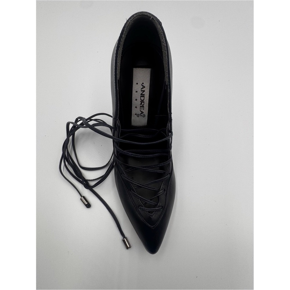 ❤️ ANDREA Navy Blue Lace-Up Pointed Toe Stiletto Pumps US 5.5 - Picture 5 of 14